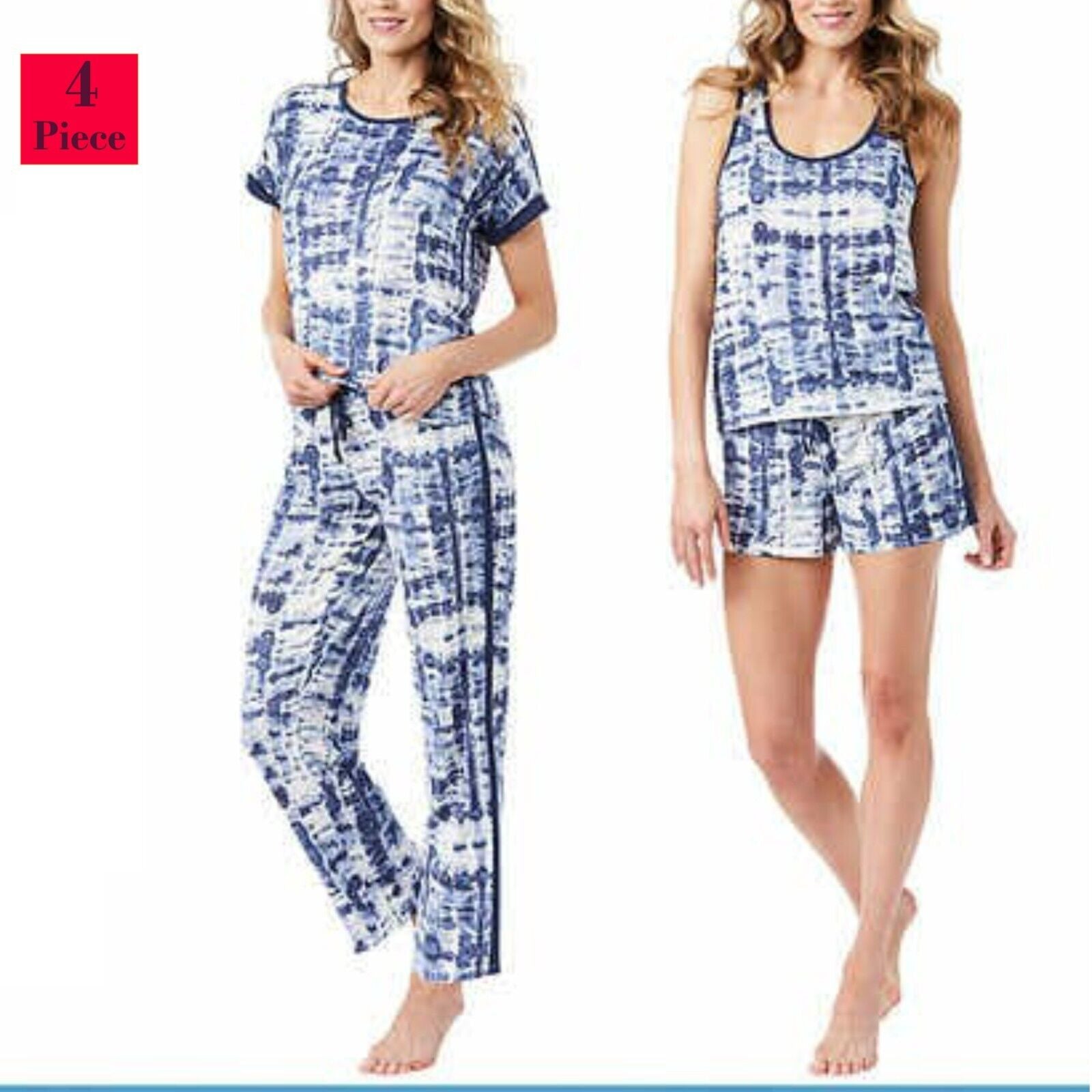 Lucky Brand PLUS 4-Piece Super Soft Tie Dye Print Lounge Pajama