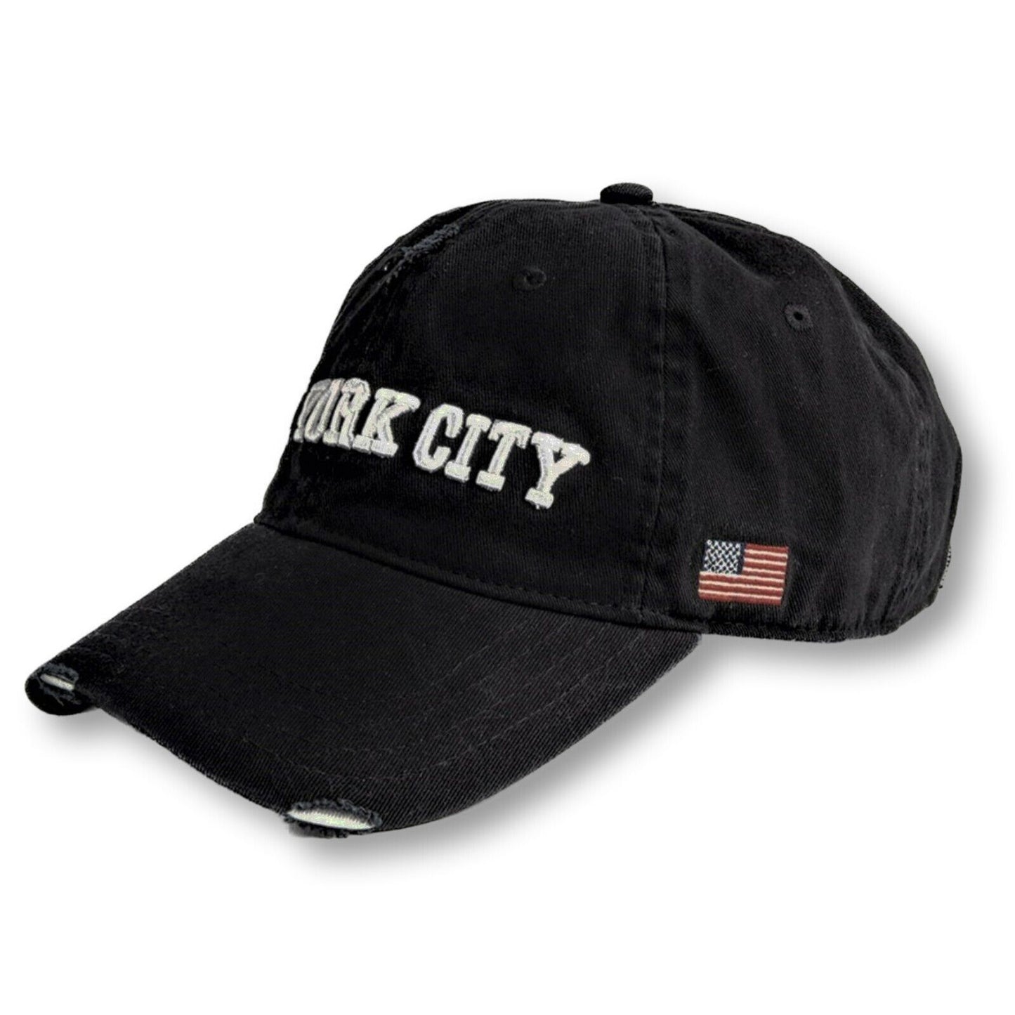 Steve Madden Men's Distressed NY / LA Dad Embroidery Baseball Cap