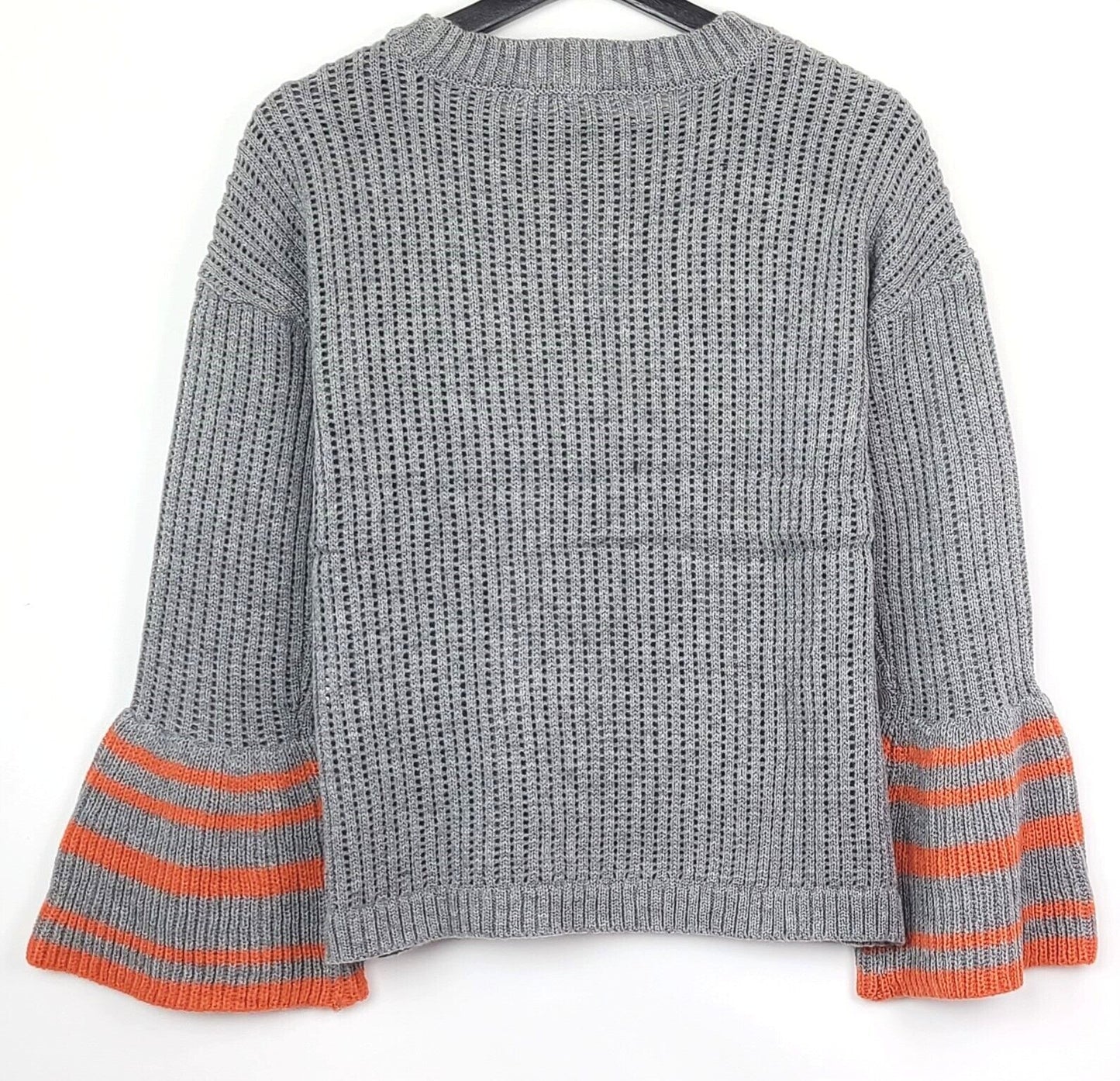 Jack By BB Dakota Women's Flare Stripe Sleeves Lightweight Knit Top Sweater