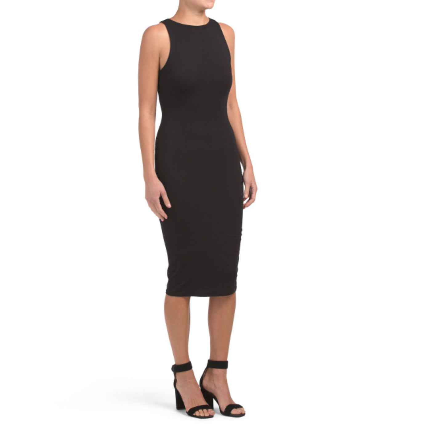 Shinestar Juniors Double Knit Midi Dress Black / Large Shinestar Juniors Double Knit Midi Dress Black / Large