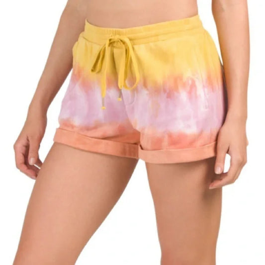 Young Fabulous & Broke Tie Dye Drawstring Waist Cotton Parker Shorts