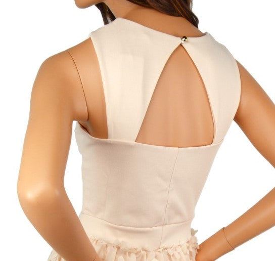 Carla Conti Women's Made In Italy 3D Floral Cut out Back Cocktail Mini Dress