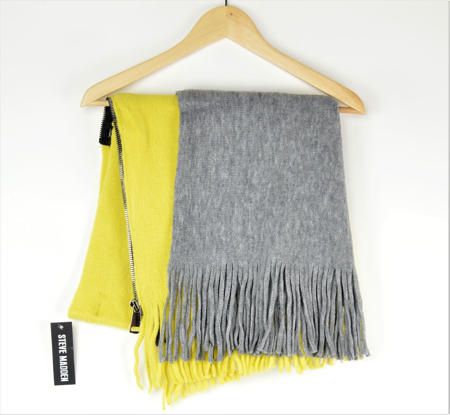Steve Madden Knit Fringe Wrap/Shawl with Zipper