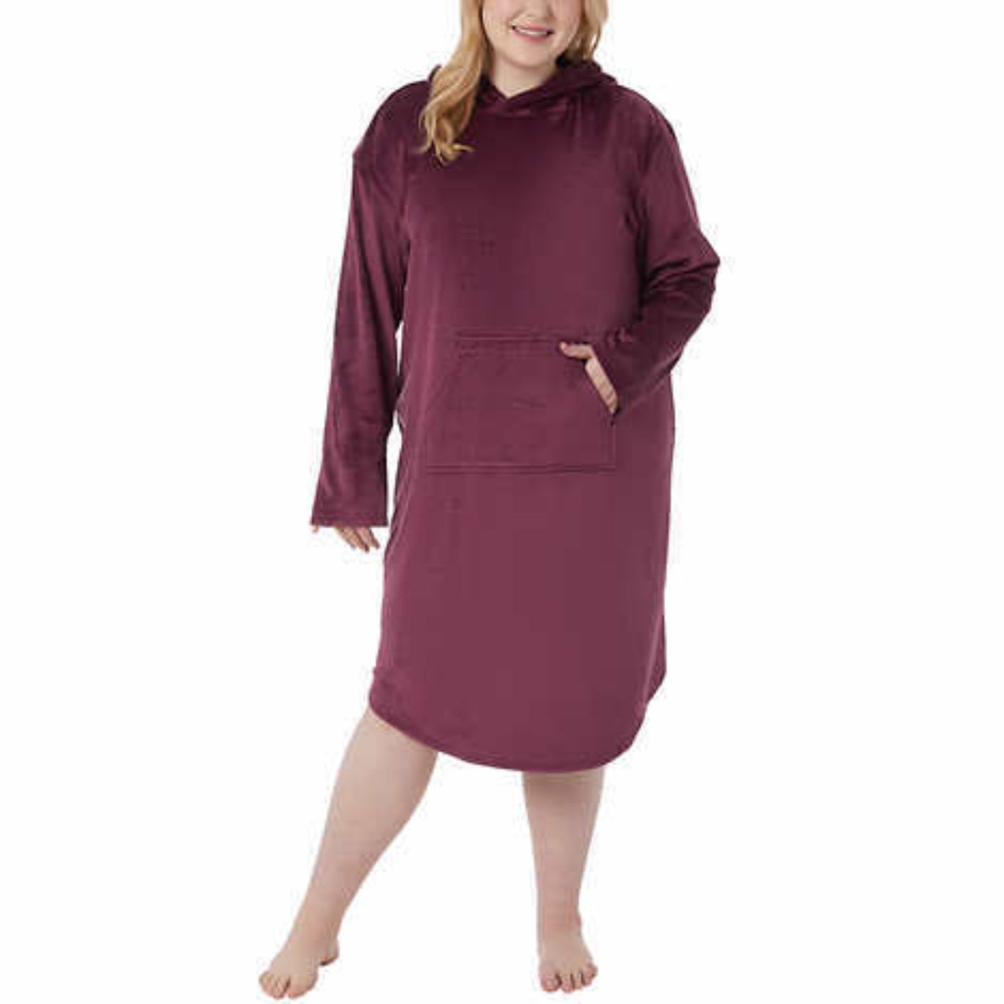32 Degrees Women's Super Soft Velour Relaxed Fit Hooded Lounger
