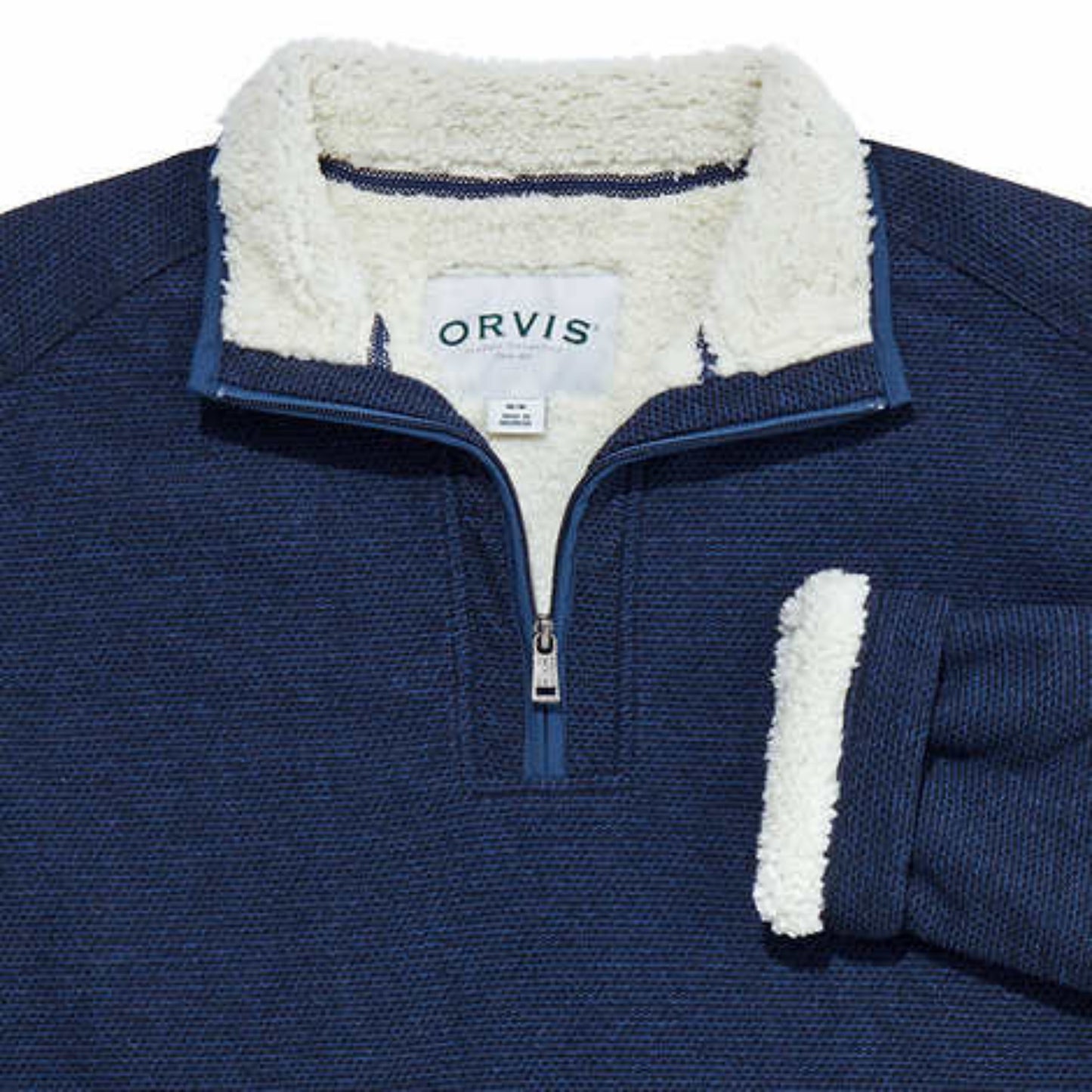 Orvis Men’s Fleece Lined Quarter Zip Sweatshirt Pullover Top