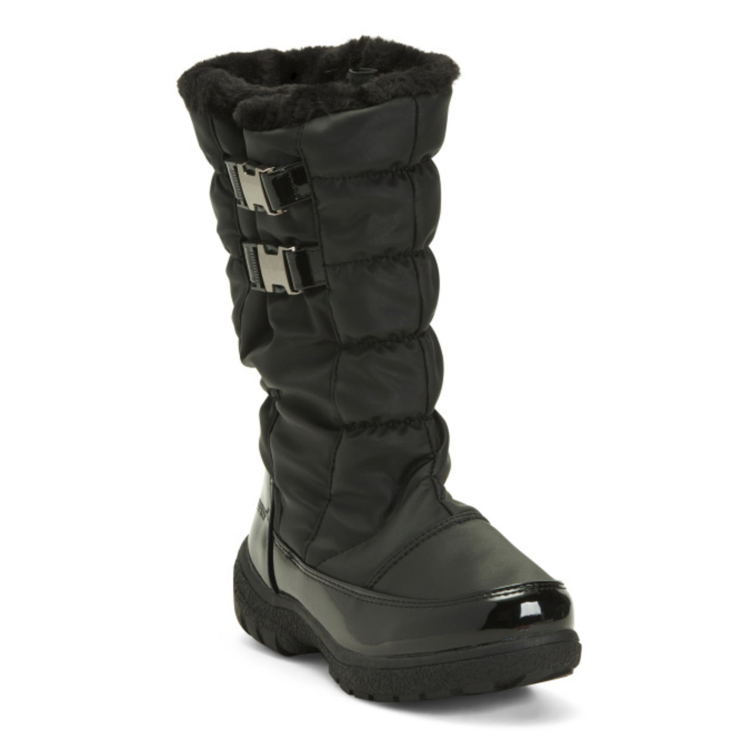 Weatherproof Women's Faux Fur Trim Two Buckle Nylon Storm Snow Boots
