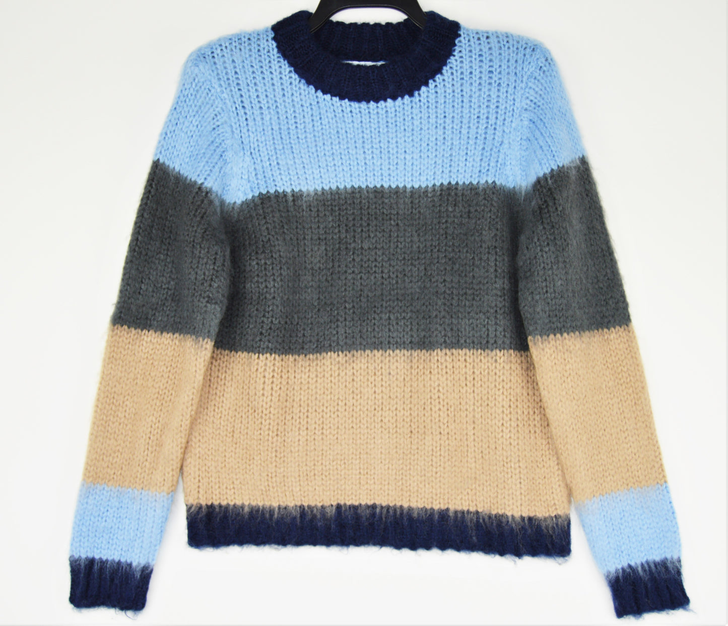 RD STYLE Round-Neck Ribbed Sweater