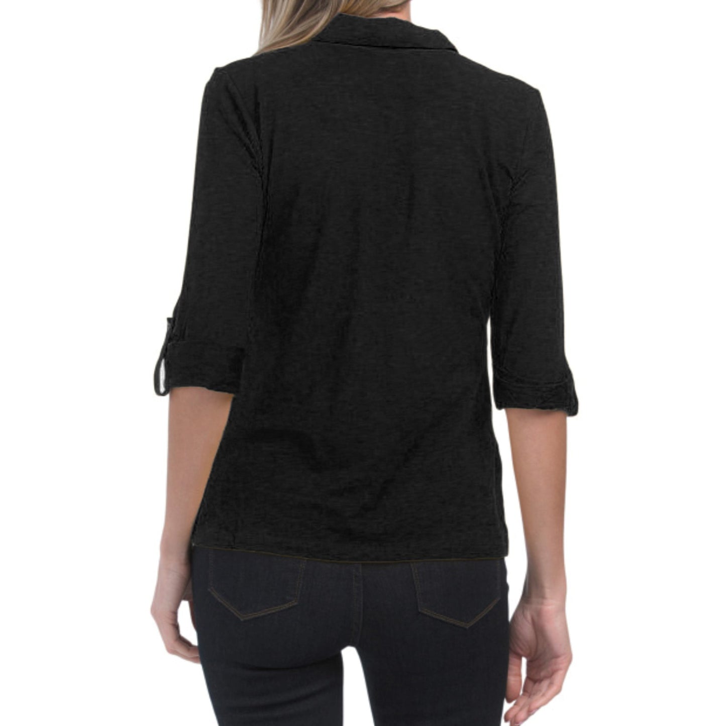 RACHEL ZOE Three-quarter Tacked Sleeve Top