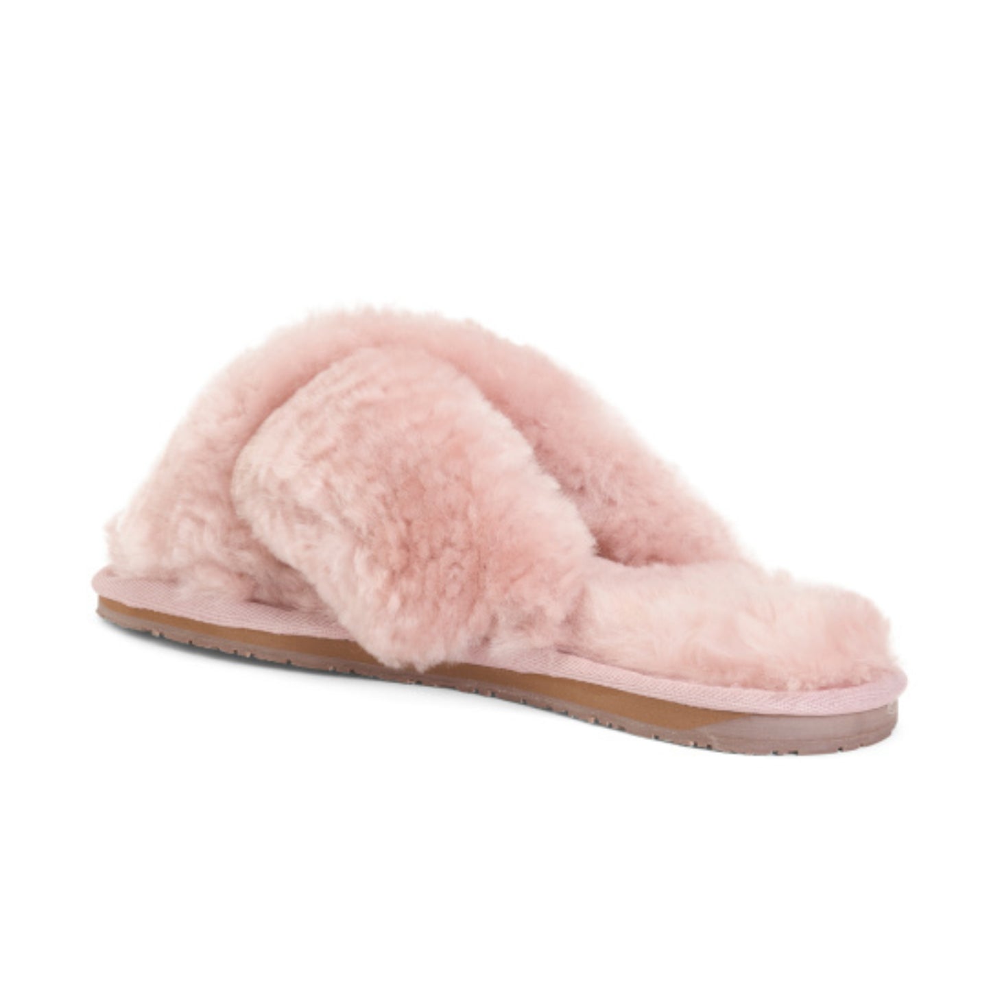 RJS Fuzzies Women's Emma X-Cross Fuzzy Genuine Sheepskin Cozy Slippers