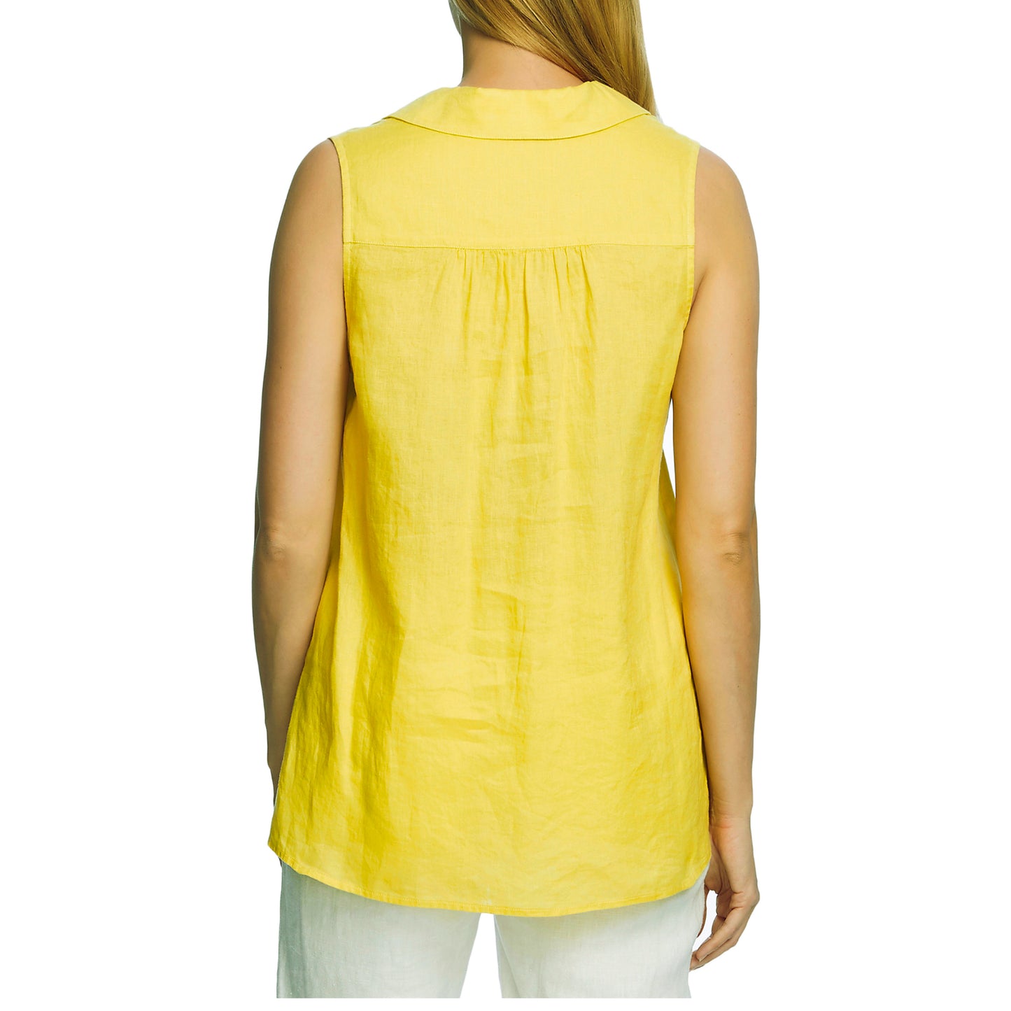 Vince Camuto Women's Linen Sleeveless Relaxed Fit Tunic Blouse