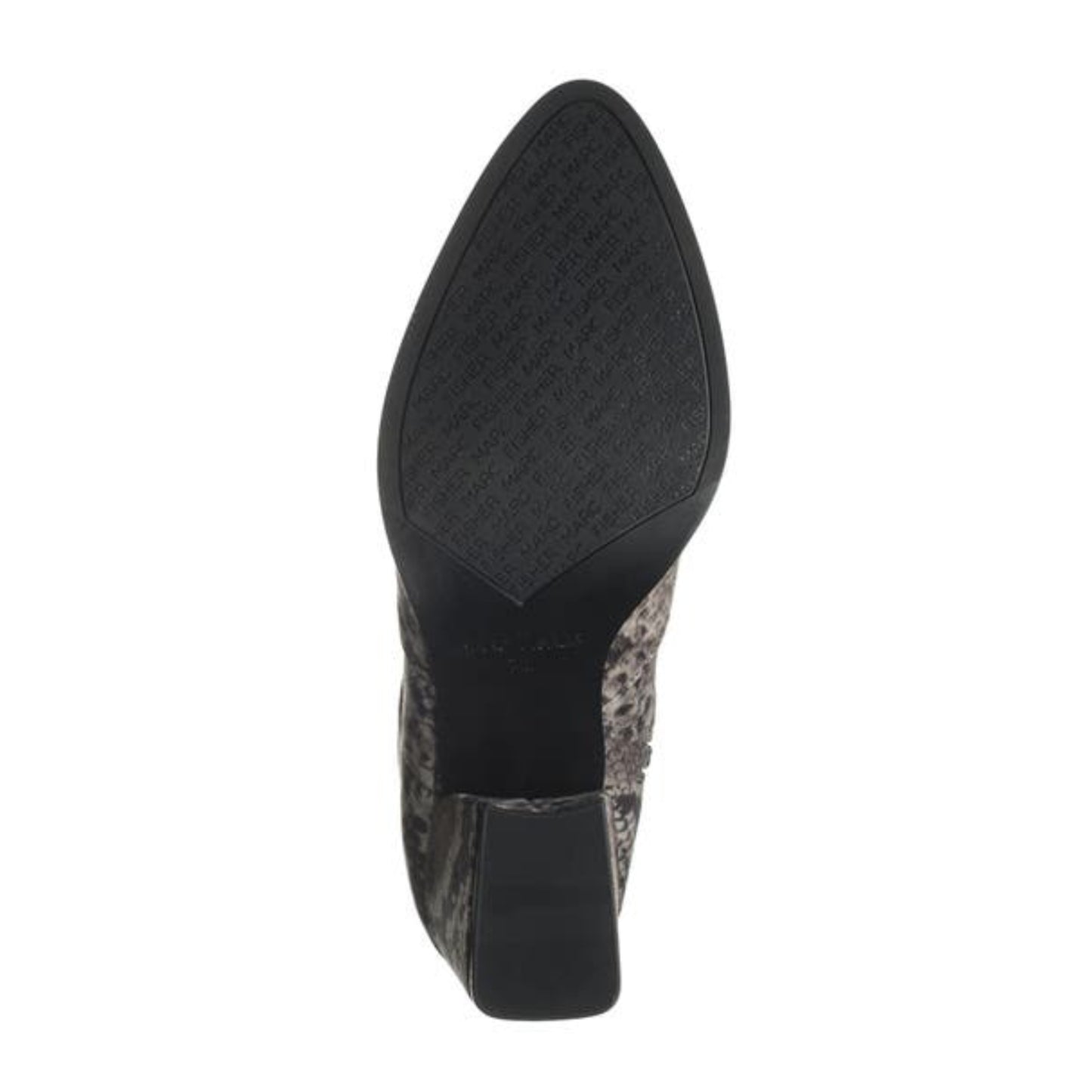 Marc Fisher Block Heel Snakeskin Print Stretch Bootie
