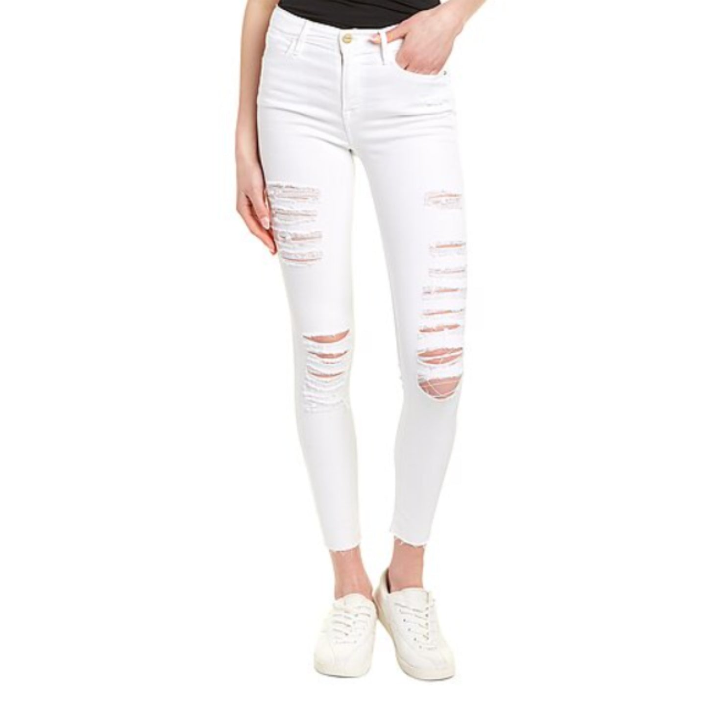 Frame Women's Le High Distressed High Rise Skinny Jeans