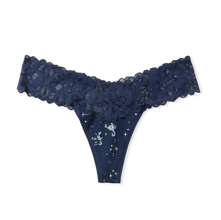 VICTORIA'S SECRET Stretch Cotton Lace-waist Thong Panty
