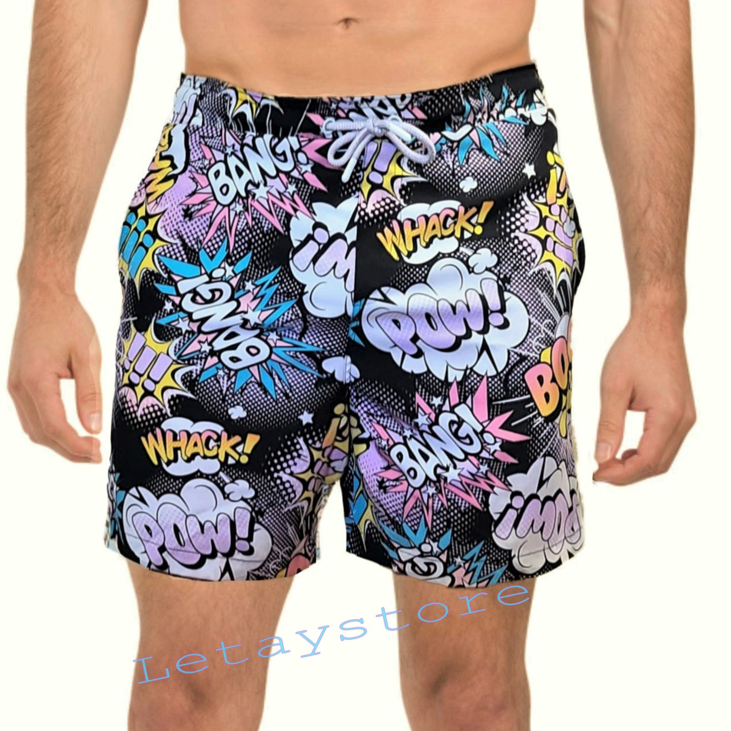 OH SNAP! Exploded Comic Print Swim Shorts