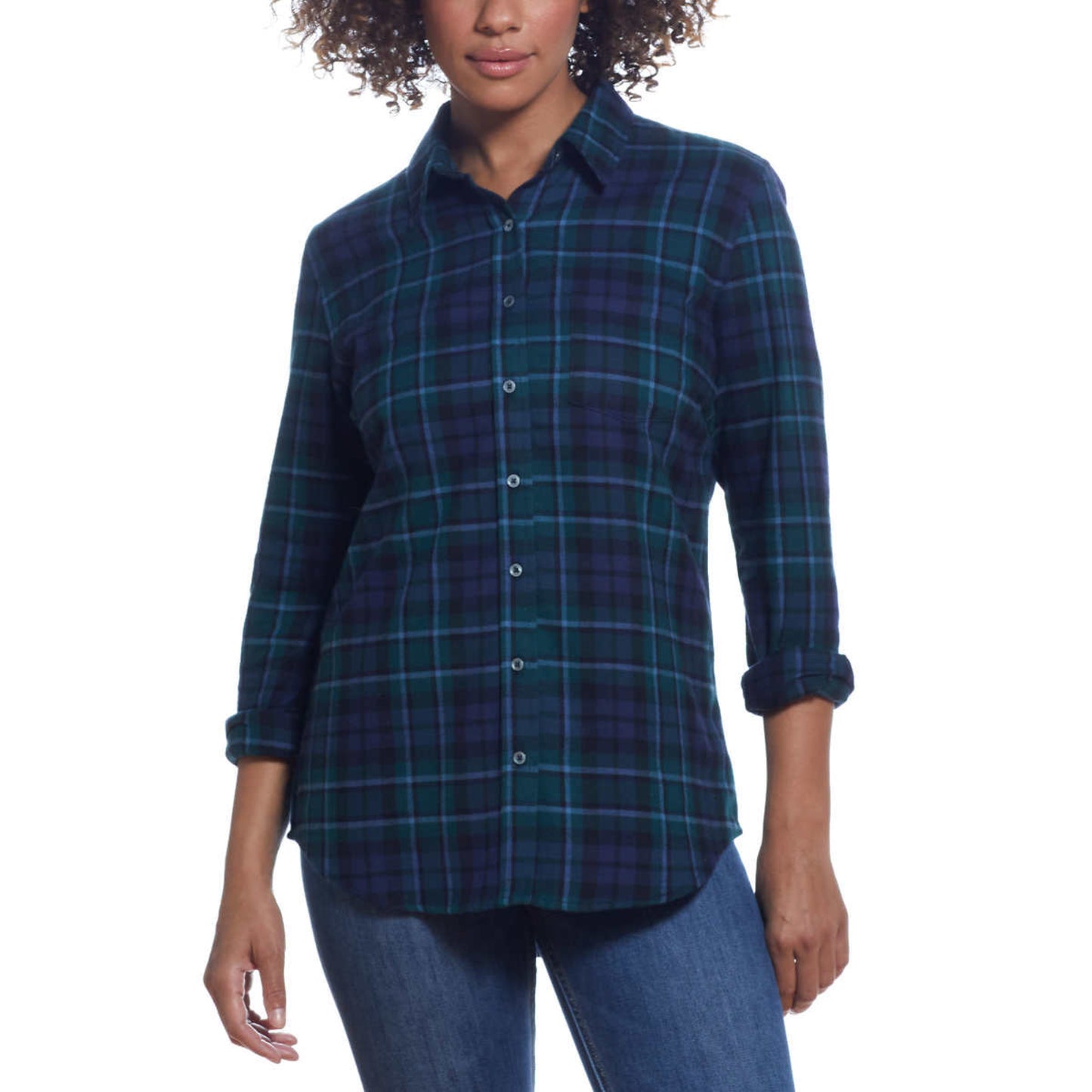 Weatherproof Vintage Ladies' Flannel Shirt Green 11111.jpg