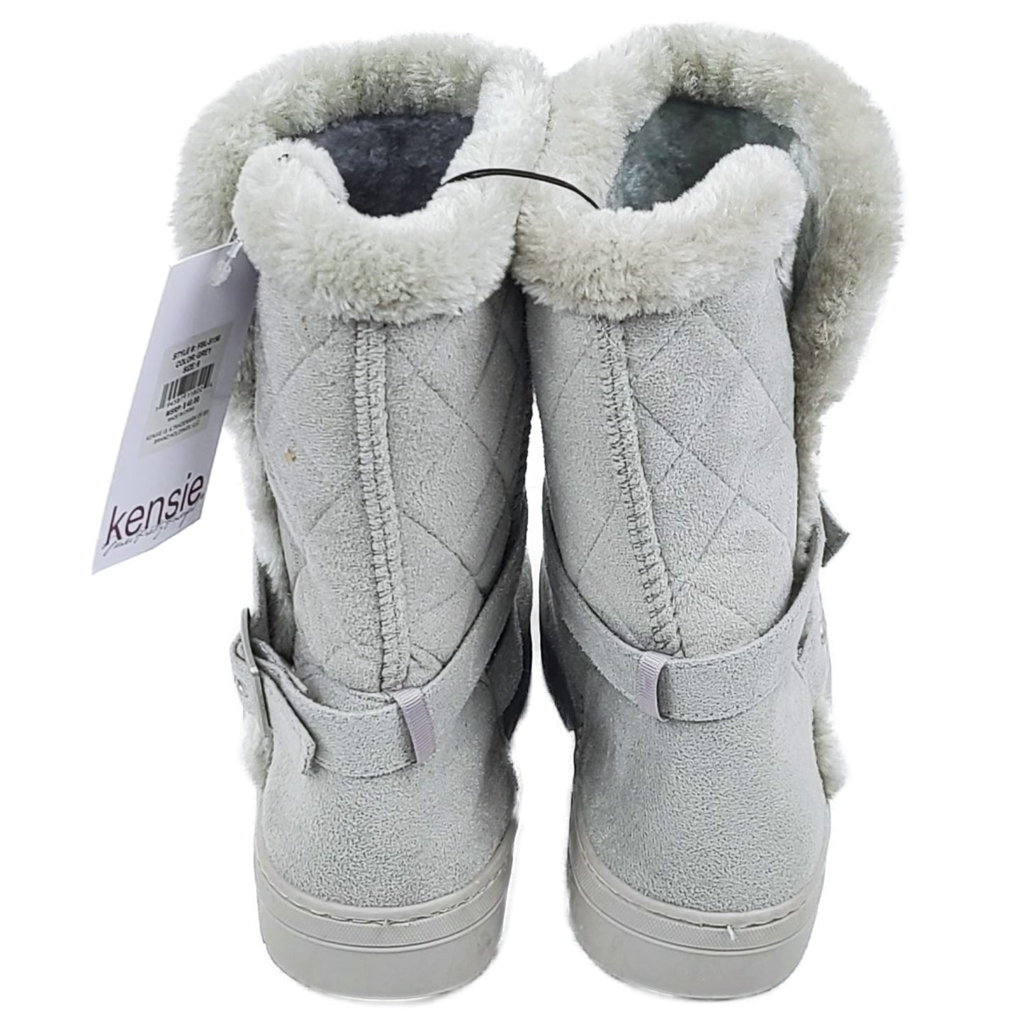 Kensie Women's Cozy Lightweight Slip On Faux Fur Lined Microsuede Booties