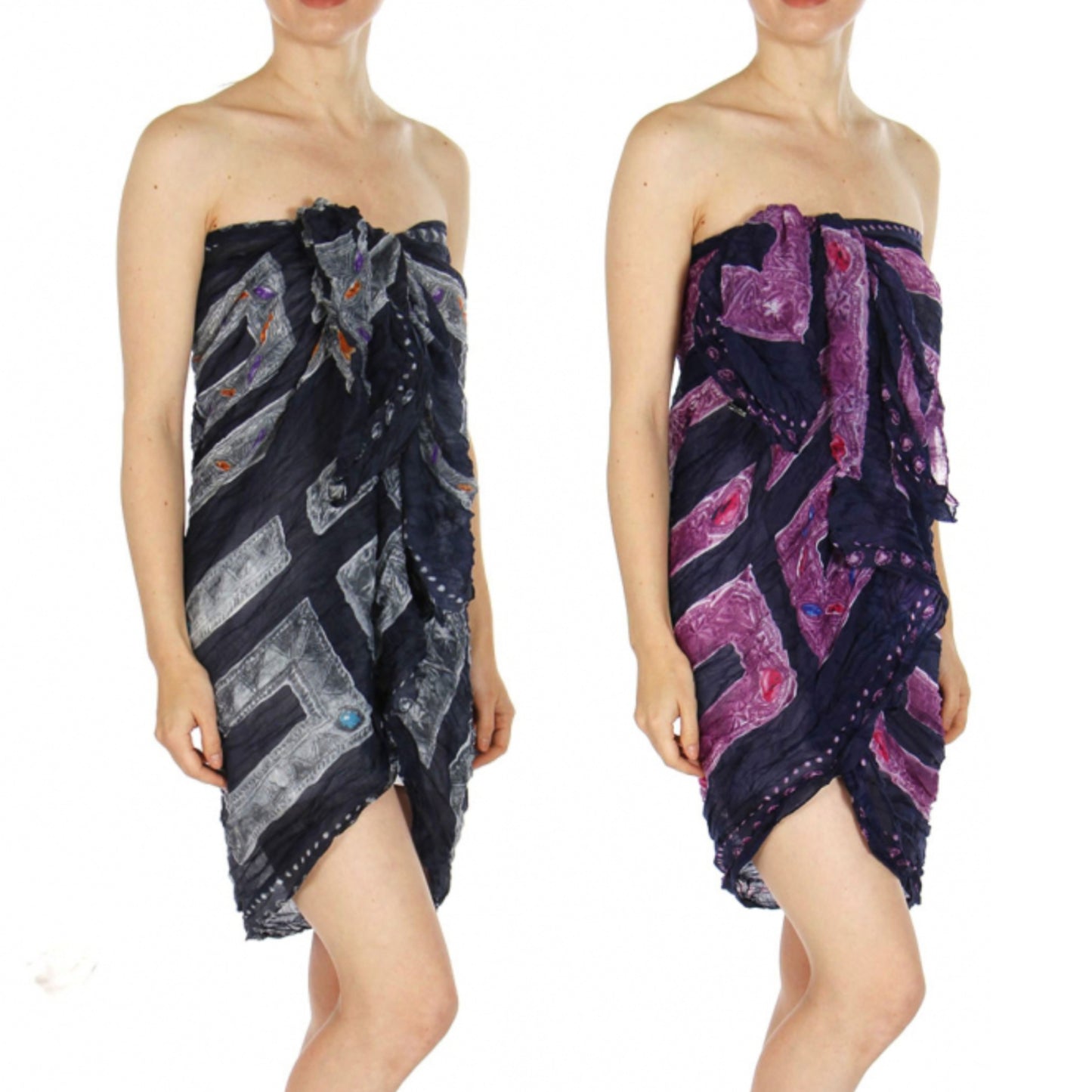 Jewel Print Wrinkle Scarf/Cover-Up