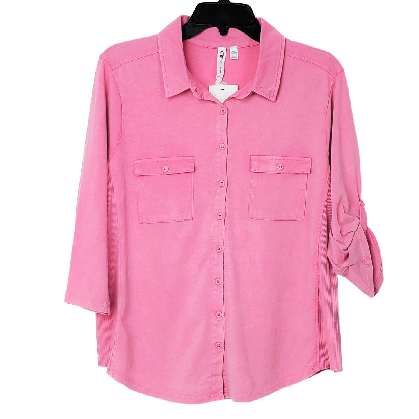 CG SPORT Women's Classic Collar Button Front Shirt