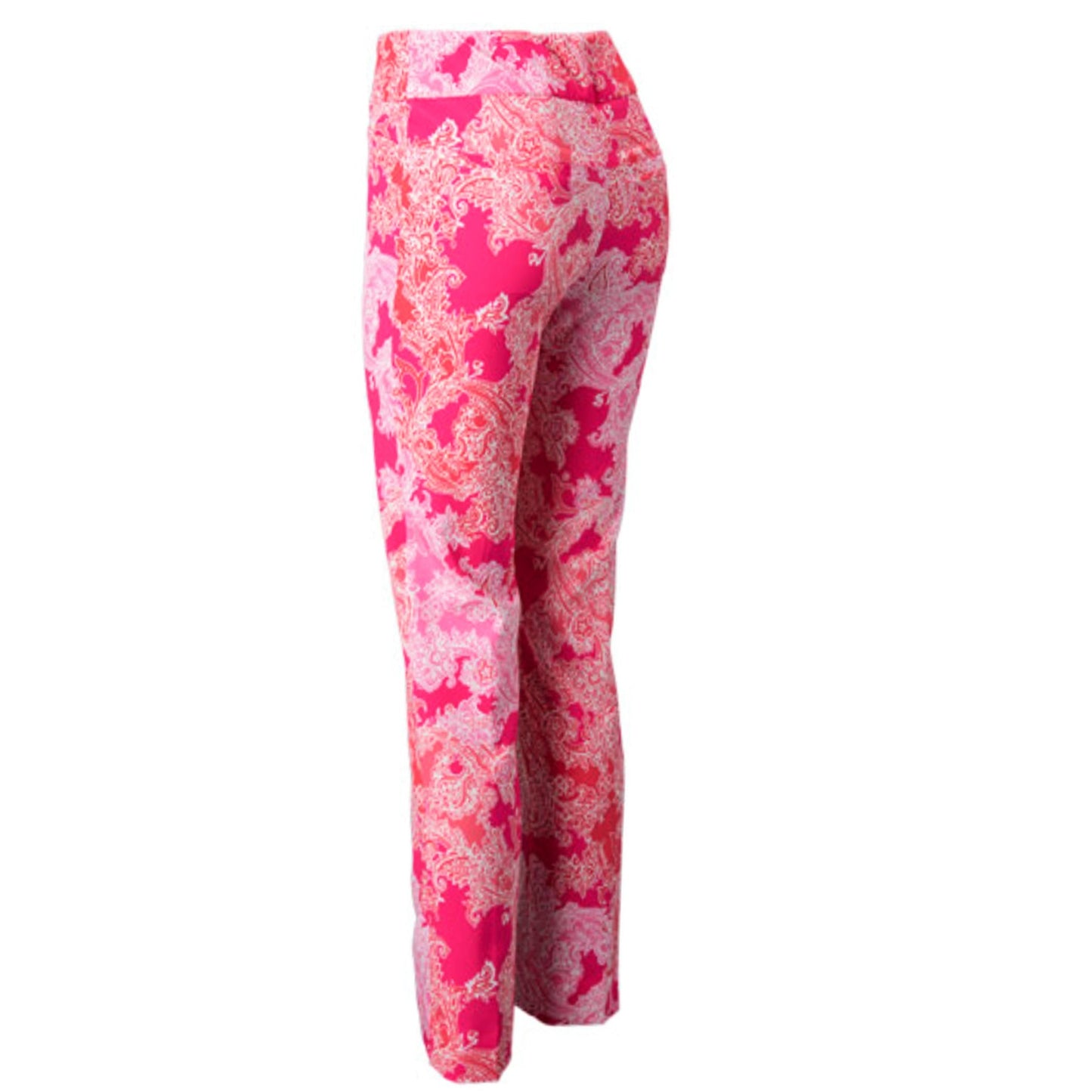 IBKUL Women's Pascha Floral Print Stretch Tummy Control UPF 50+ Ankle Pants
