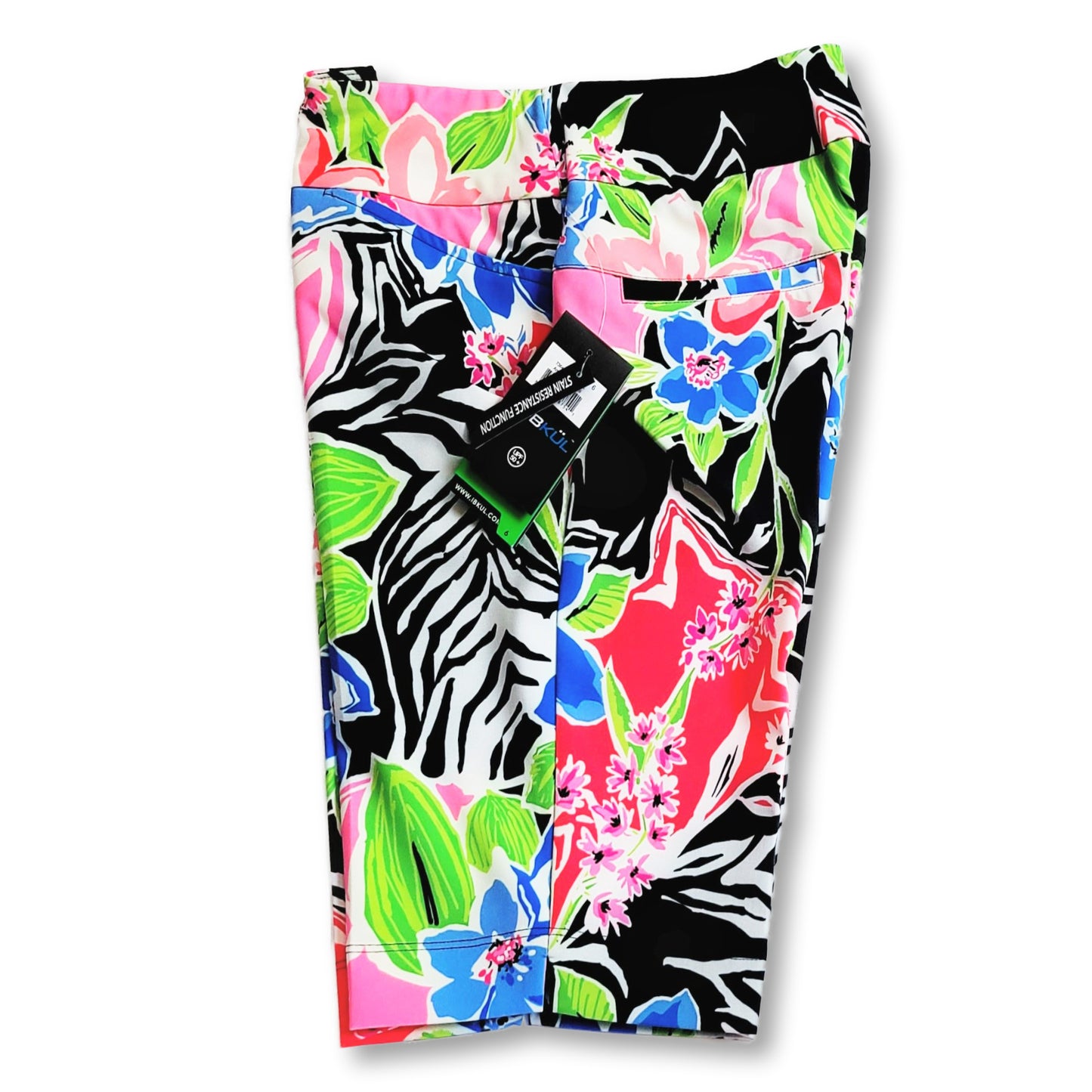 IBKUL Women's Amelia Tummy Control High Rise Floral Printed UPF 50+ Shorts