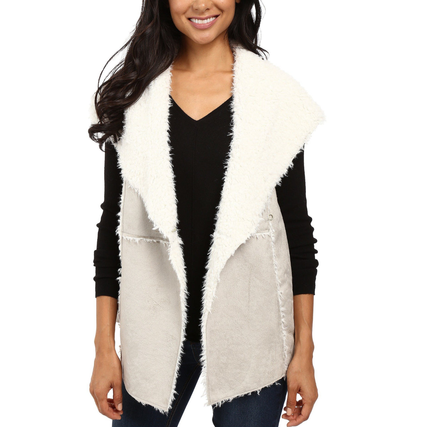 Dylan by True Grit Women's Cozy Soft Shaggy Faux Suede Fur Vest