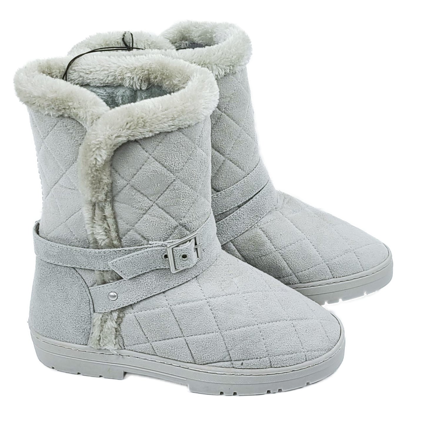 Kensie Women's Cozy Lightweight Slip On Faux Fur Lined Microsuede Booties