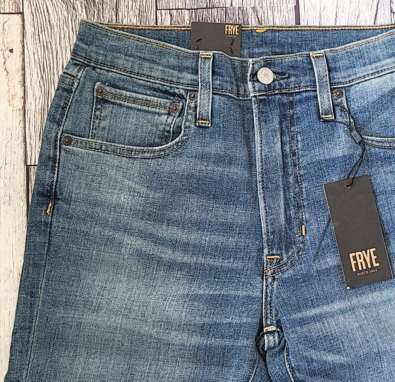 FRYE Sienna Mid Rise Destructed Skinny Jeans