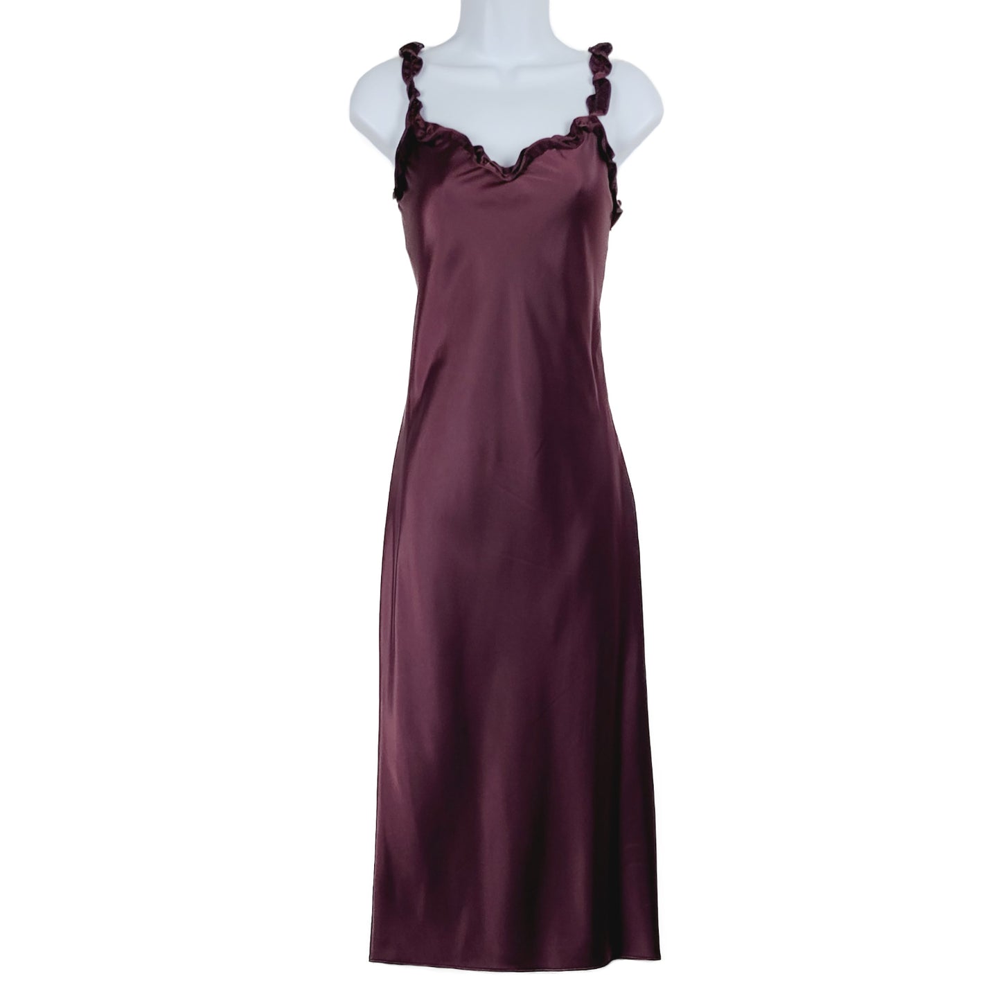 BETSEY JOHNSON Women's Ruffle Straps Slip Midi Dress