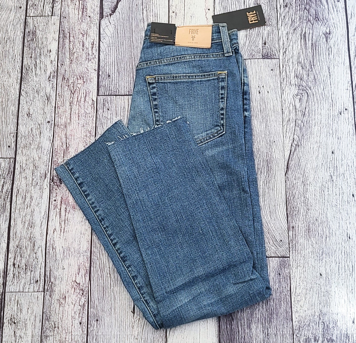 FRYE Sienna Mid Rise Destructed Skinny Jeans
