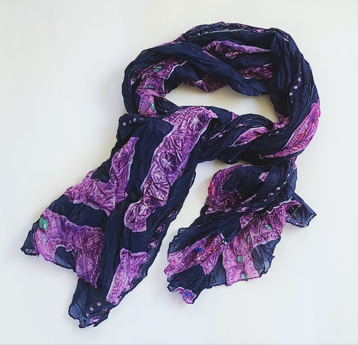 Jewel Print Wrinkle Scarf/Cover-Up