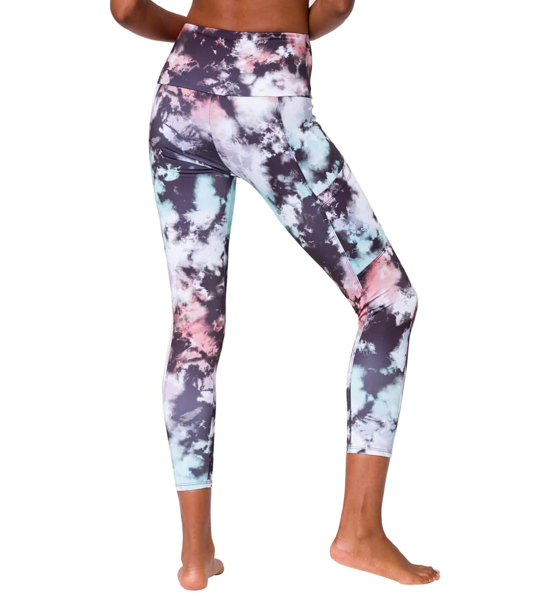 Onzie Women's High Rise Side Pockets Tie Dye Print Activewear Yoga Leggings