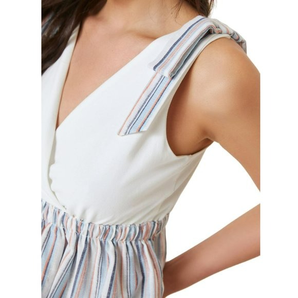 Anthropologie Women's Dolan V-Neck Peplum Bow Tie Tank Top