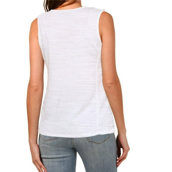 Cable & Gauge Women's Ruffle V-Neck Sleeveless Shirt Top