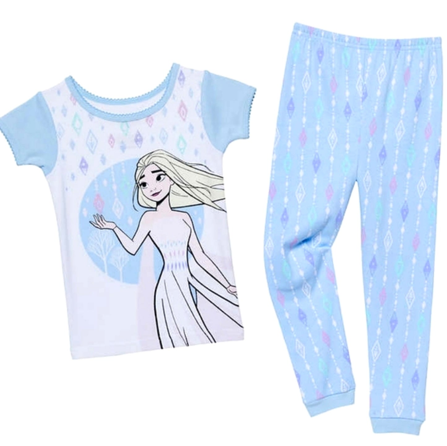 DISNEY Toddler Girls Frozen II Anna & Elsa 4-Piece Cotton Pajama Set