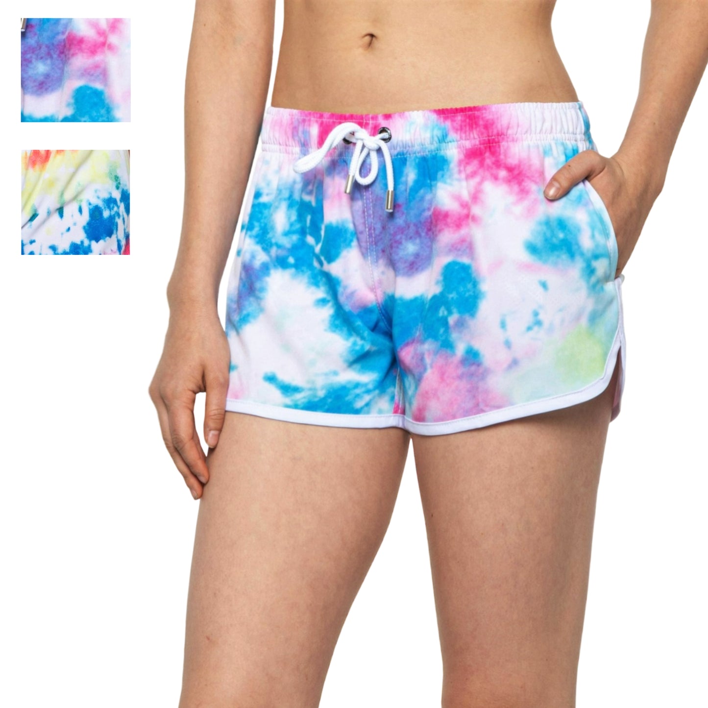 Franks Women's Tie Dye Print Lightweight Fast-Drying Boarding Swim Shorts