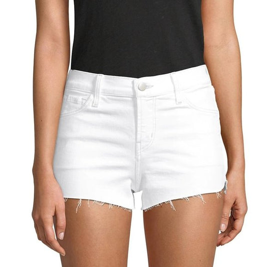 J Brand Women's Frayed Hem Slim Leg Denim Shorts