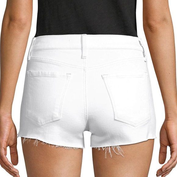J Brand Women's Frayed Hem Slim Leg Denim Shorts