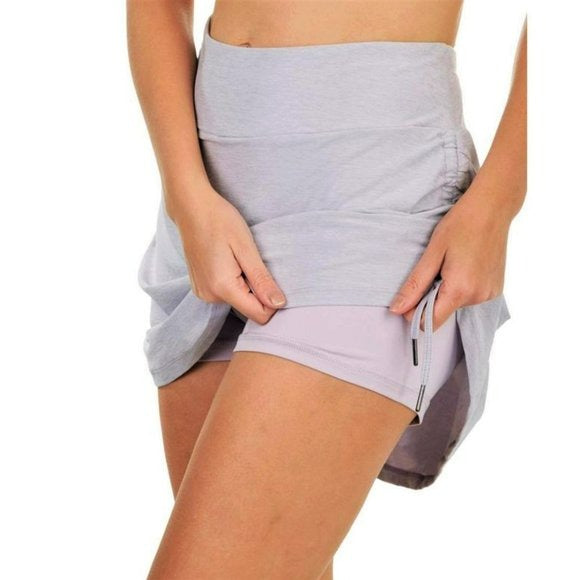Kyodan Women's Elastic Waistband Built-in Shorts Zippered Pocket Skort