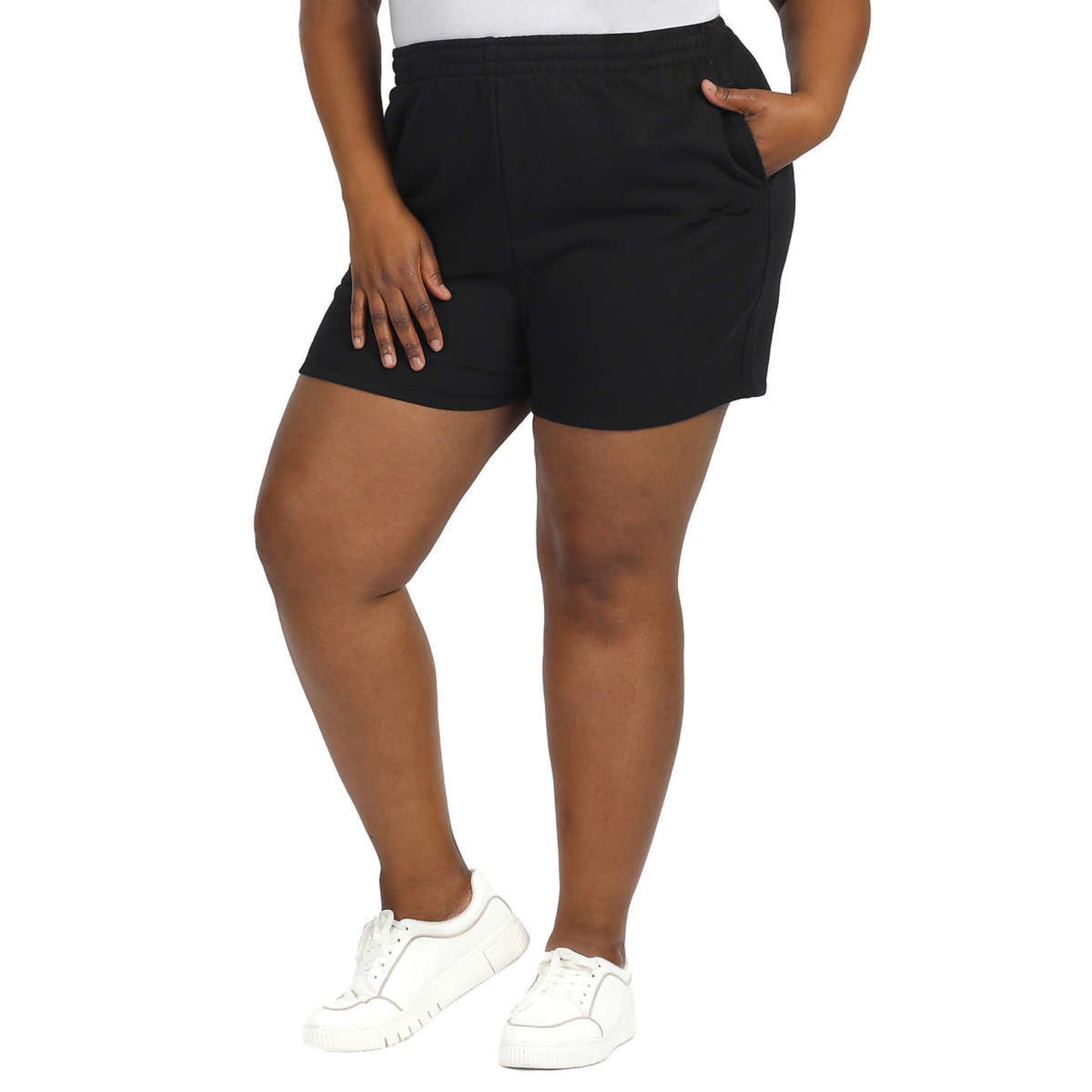 LazyPants Women's High Rise Soft Cotton Blend French Terry Shorts