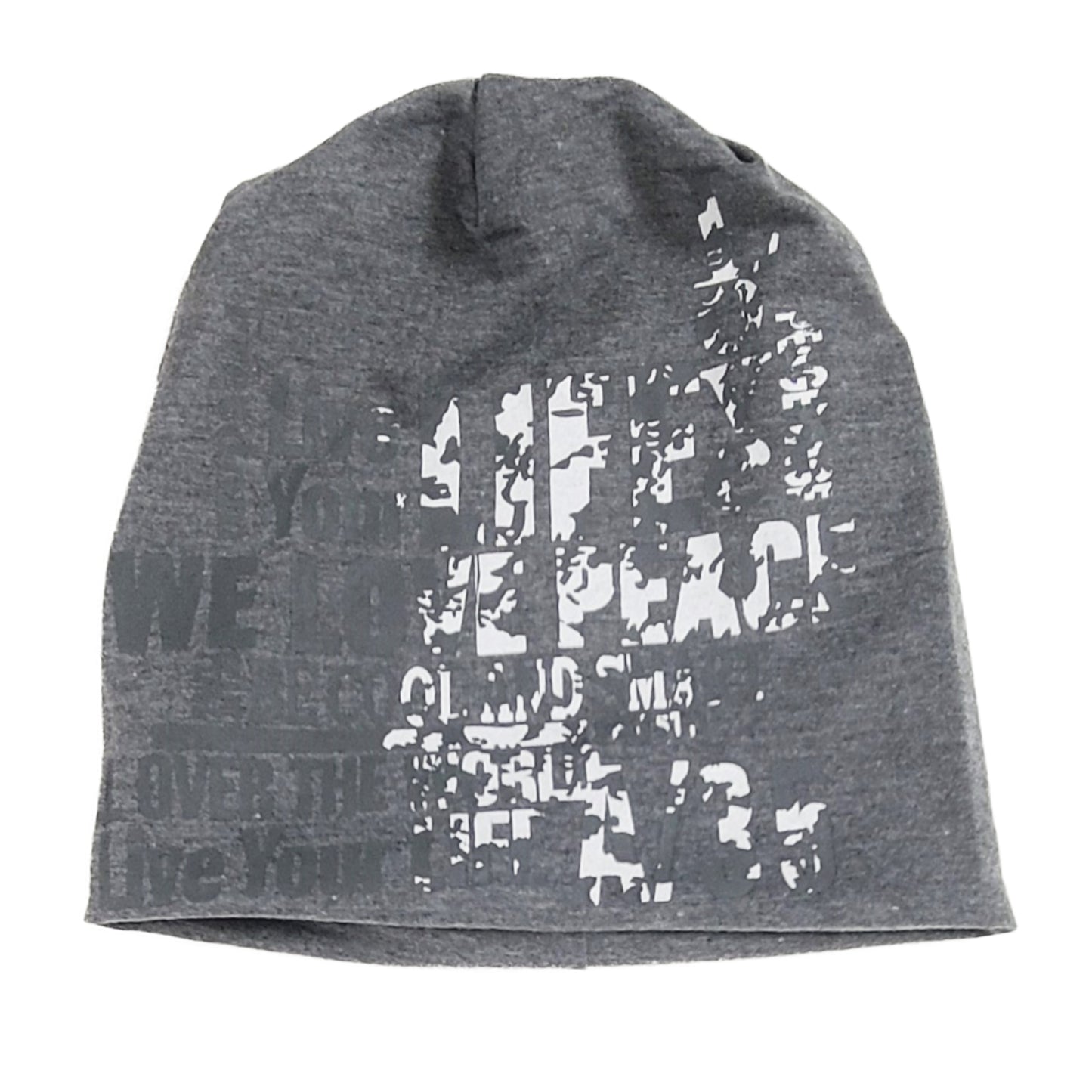 Love Peace Print Women's Fleece Lined Beanie Winter Hat