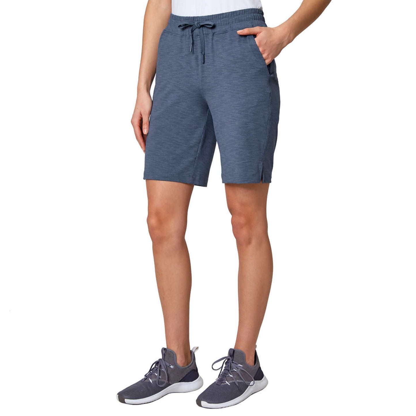 Mondetta Women's Active Performance Elastic Waist Soft Casual Bermuda Shorts