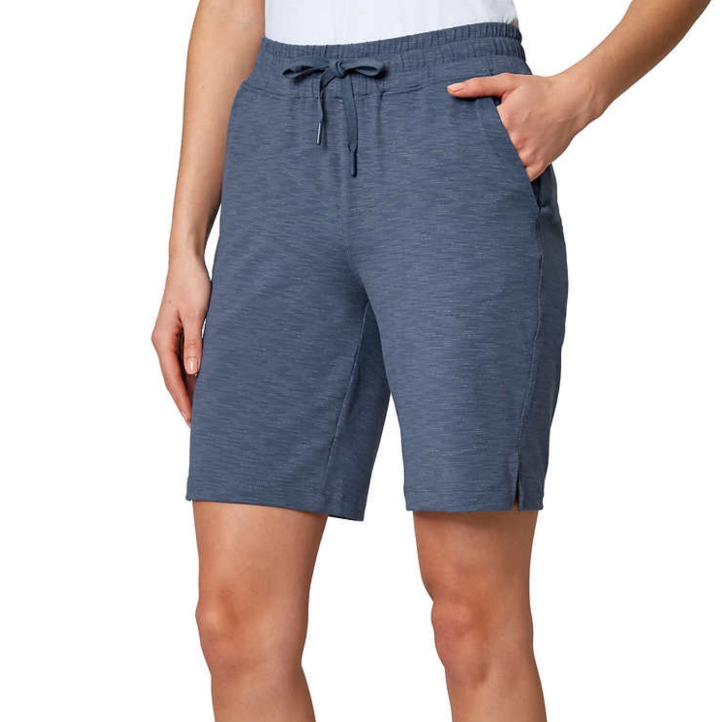 Mondetta Women's Active Performance Elastic Waist Soft Casual Bermuda Shorts