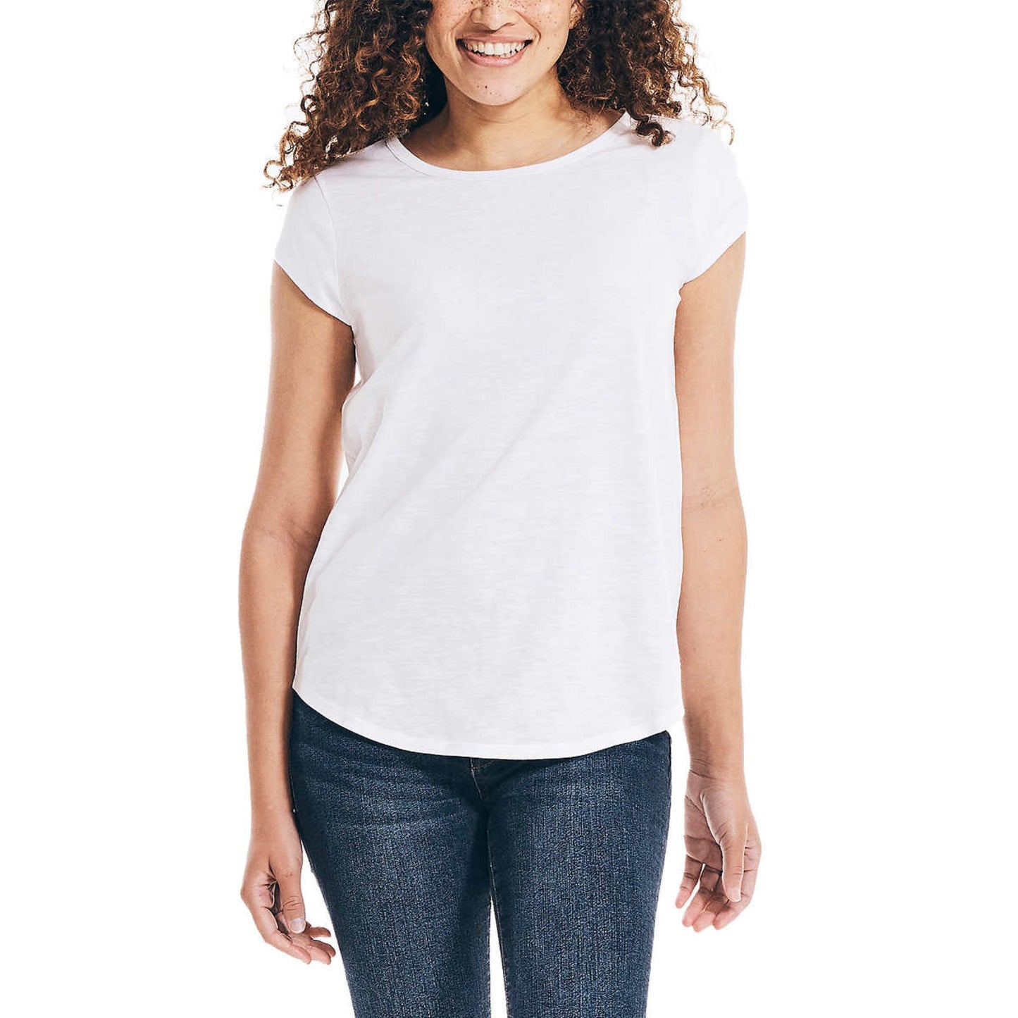 Nautica Women's Keyhole Back Soft Cotton Blend T-Shirt