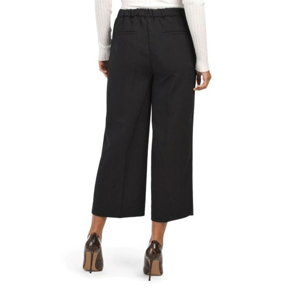 Nicole Miller Women's High Rise Wide Leg Capri Career Pants