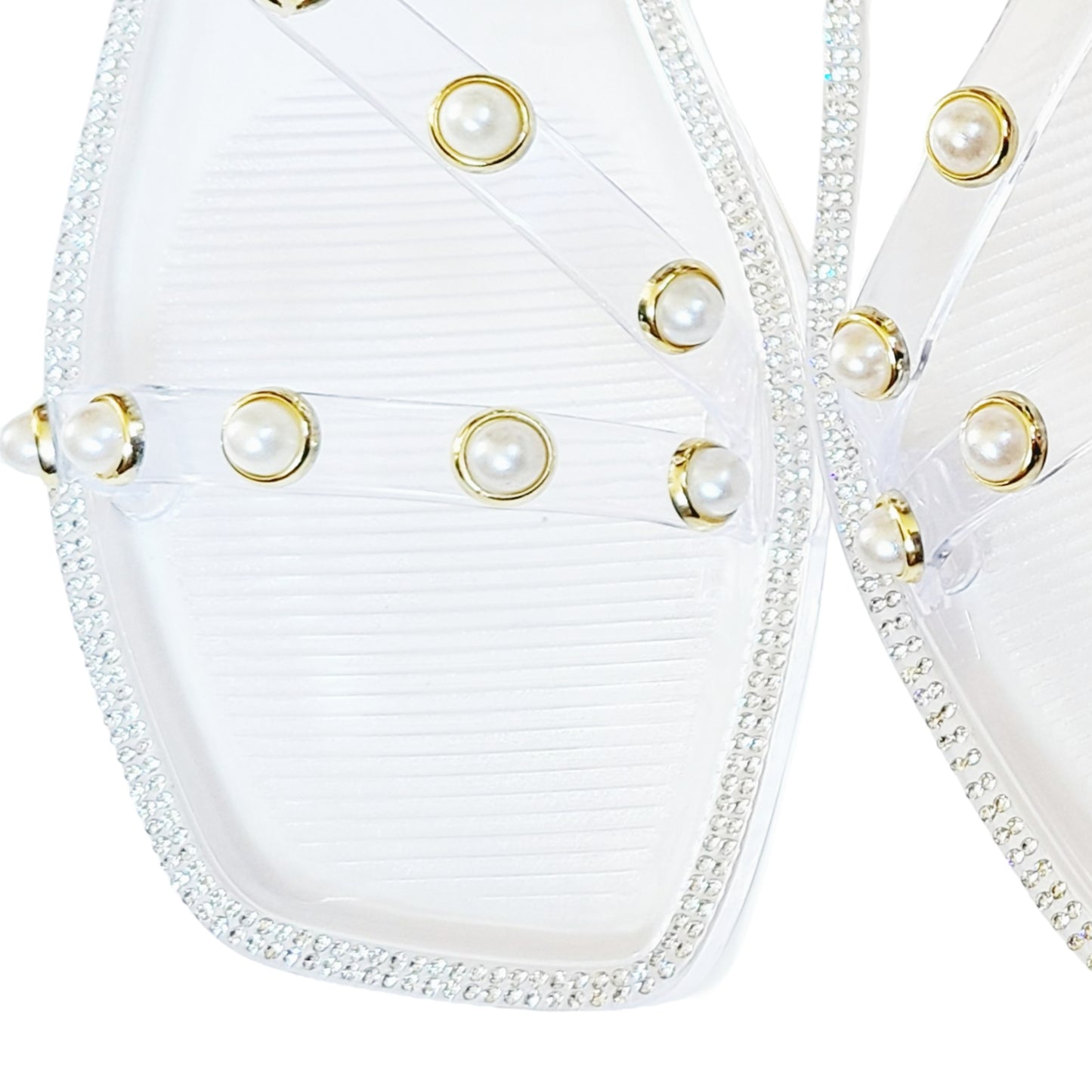 Steve Madden Women's Studded Pearl Embellished Slide-On Flat Sandals