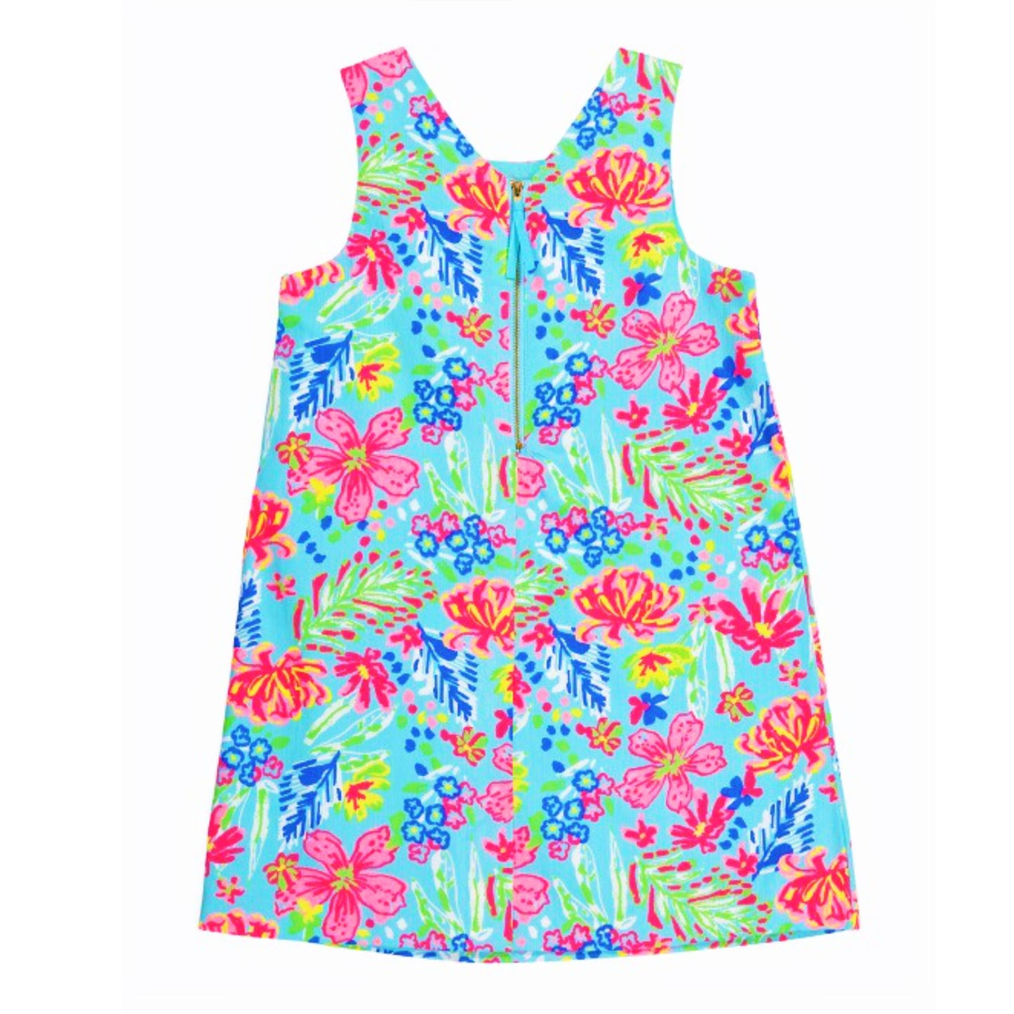 Tommy Bahama Girls Printed Cotton Shift Dress With Hair Clip