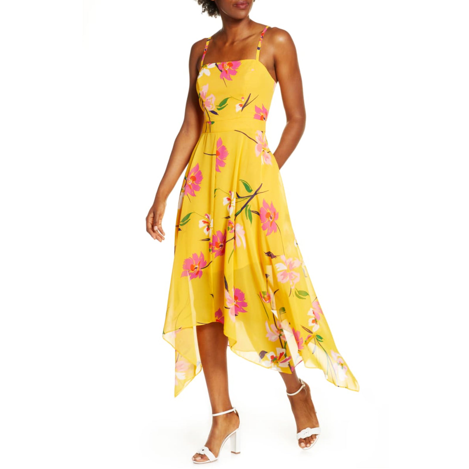 Vince camuto store yellow floral dress