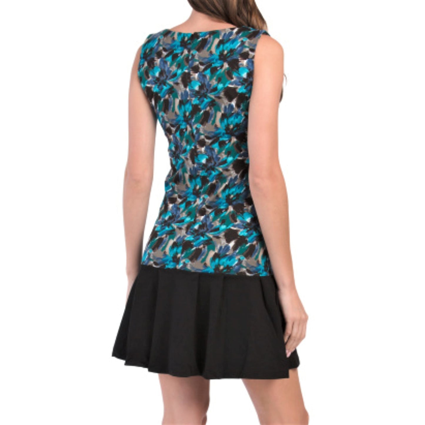 Vertigo Paris Women's Floral Print Flounce Hem Sleeveless Mini Dress