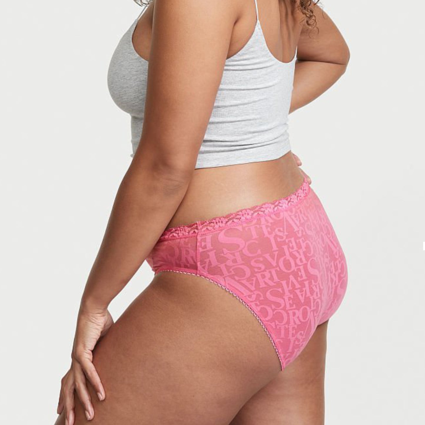 Victoria's Secret Women's Logo Lace Burnout Brief Panties