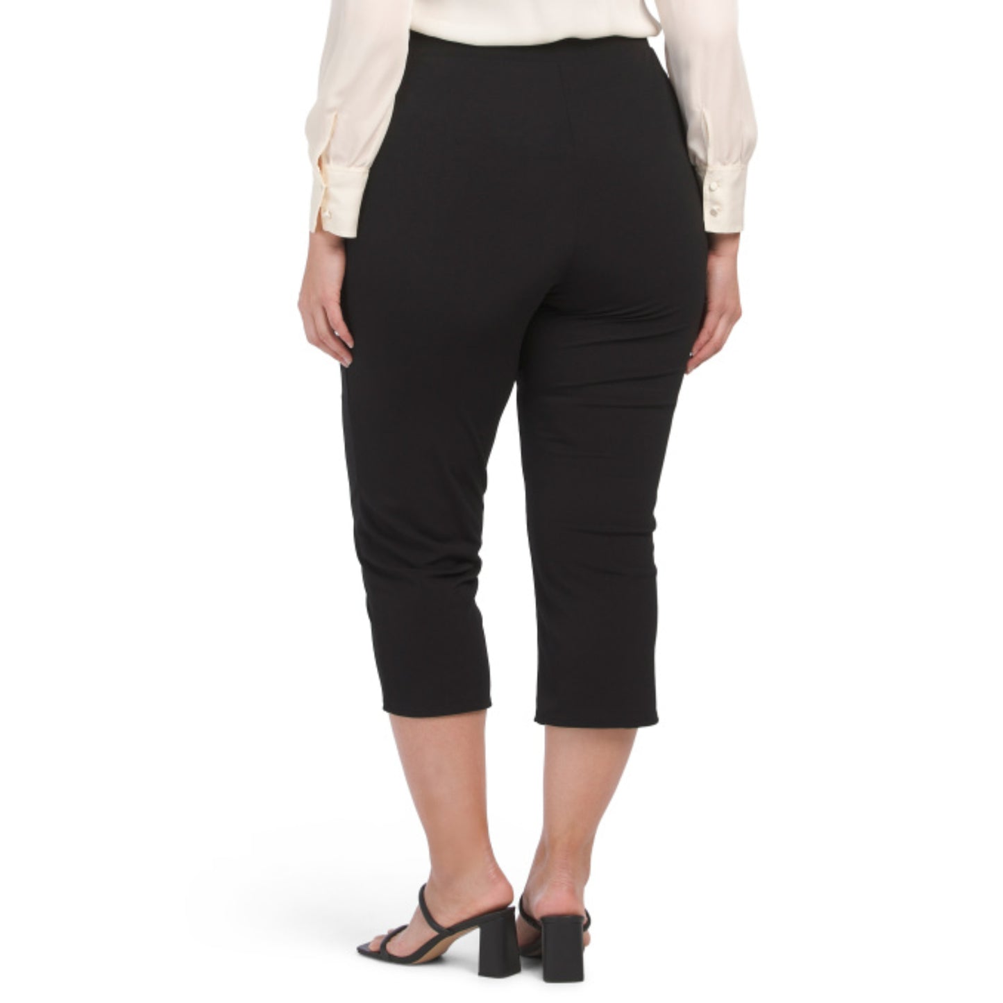 Vince Camuto Women's Plus High Rise Split Cuffs Pull On Career Crop Pants